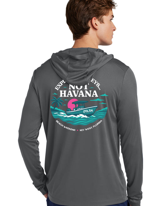 Explore the Keys, Not Havana Hooded Long Sleeve