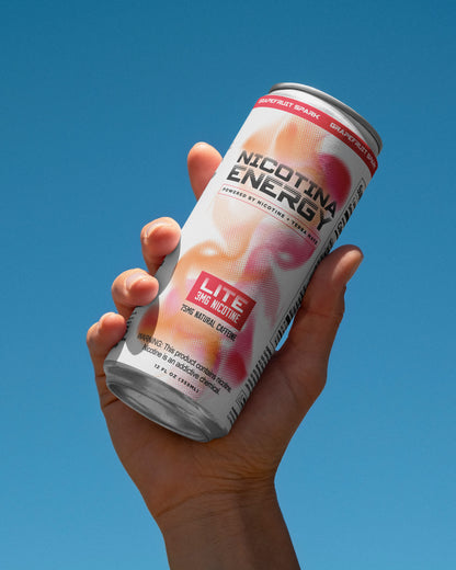 single can of Nic and Jet Fuel Lite – grapefruit spark flavor, 3MG nicotine energy drink can
