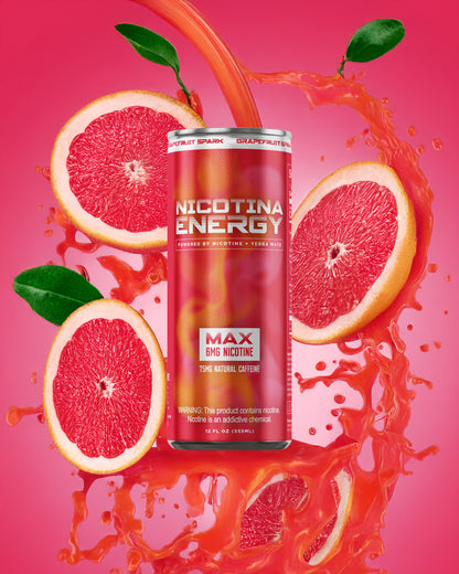 Front of can of Nic and Jet Fuel Max – grapefruit spark flavor, 6MG nicotine energy drink with clean fuel
